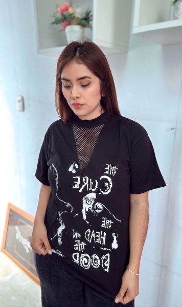 POLO OVERSIZE THE CURE NEGRO